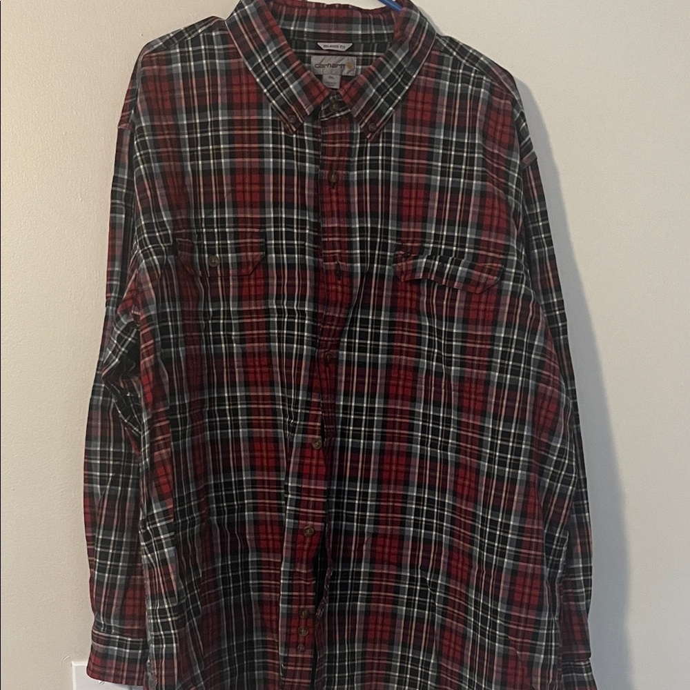 Carhartt Red and Black Checkered Men's Shirt